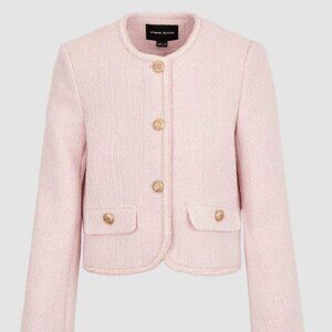 CREW NECK TWEED JACKET